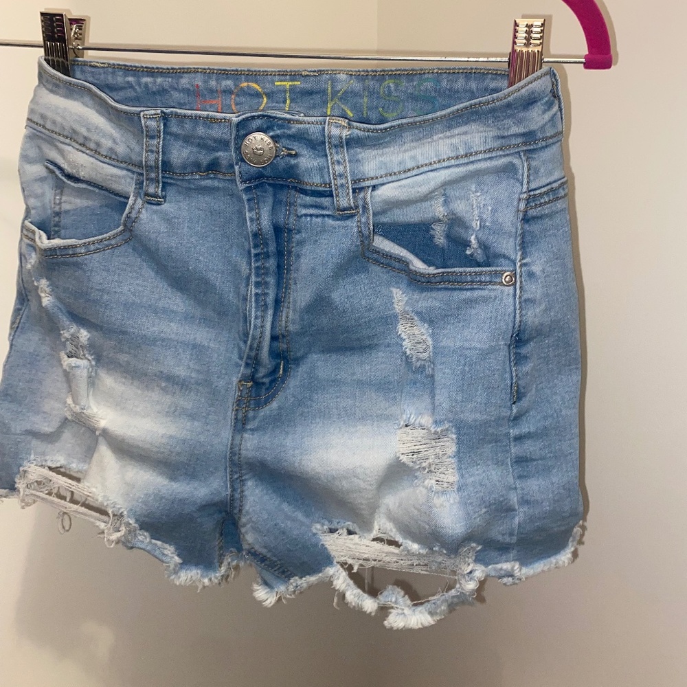 Blue jean ripped shorts, Size M